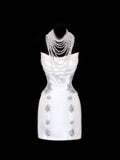 Wedding Gowns Dresses Elegant High Low Strapless Sequins White With Beadings Short Petite/Plus Size Bridal Gowns For Women HZ0311