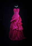 Retro Vintage 1960s Formal Ball Gown Fashion Sweetheart Hot Pink Satin With Beads Sleeveless Long Prom Dresses Party Formal Gowns HZ0311