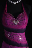 Vintage 50s 1950s Formal Mermaid Halter Ombre Purple Chiffon Pleated With Beads Sleeveless Long Prom Dresses Party Formal Gowns HZ0311