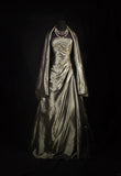 Retro Ball Gowns Women's Cocktail Party Gowns Strapless With Beads Lace Cape Outfits 90s Long Graduation Dinner Outfits Prom Dresses HZ0311