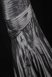 Vintage 50s 1950s Formal Mermaid One Shoulder Grey Tiered Pleated With Beads Style Impress Long Prom Dresses Party Formal Gowns HZ0311