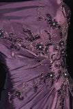 Retro Ball Gowns Women Cocktail Party Gown Strapless With Beads Cape Outfits 90s Purple Long Graduation Dinner Outfits Prom Dresses HZ0311