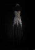 Retro Vintage 1960s Style Formal Mermaid Sweetheart Black Tulle With Beads Long Prom Dresses Party Formal Gowns HZ0311
