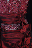 Retro Vintage 1960s Style Formal Mermaid Sweetheart Burgundy Wine Red With Beads Long Prom Dresses Party Formal Gowns HZ0311