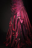 Vintage 50s 1950s Formal Mermaid Sweetheart Burgundy Wine Red Pleated With Beaded Style Impress Long Prom Dresses Party Formal Gowns HZ0311