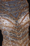 Sparkly Prom Dresses Aesthetic A Line Scoop Neck Champagne Chiffon With Beads Inspo Party Semi Formal Gown For Senior Teens High Schools HZ0311