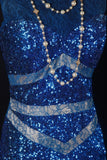 Sparkly Prom Dresses Aesthetic Sheath Royal Blue Sequin With Beads Inspo Impress Long Party Semi Formal Gown For Senior Teens High Schools HZ0311