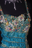 Vintage 60s Mermaid Spaghetti Straps Blue Tulle With Beads Long Formal Fancy Prom Dresses Night Outfits Party Gowns HZ0311