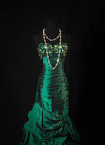 Vintage Prom Dresses 1950s Satin Dark Green Long Party Gowns Evening Dresses HZ0311