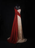Vintage A line Irregular Shoulder Strap With Flowers Long Formal Old 1950s Prom Dresses Night Outfits Party Gowns HZ0311