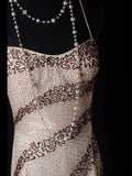 Vintage A line Spaghetti Straps Champagne Chiffon Long Formal Old 1950s Prom Dresses Night Outfits Party Gowns HZ0311
