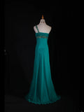 Vintage A line One Shoulder Blue Chiffon Long Formal Old 1950s Prom Dresses Night Outfits Party Gowns HZ0311