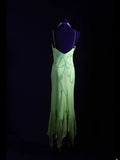 Classy Prom Dresses 1950s Mermaid Spaghetti Straps Chiffon Mint Green Beaded Long Parties Gowns Evening Dress HZ0311