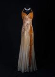 Classy Prom Dresses 1950s Mermaid Halter Chiffon With Beaded Long Parties Gowns Evening Dress HZ0311