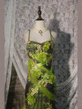 Classy Prom Dresses 1950s Mermaid Spaghetti Straps Green Tulle Long Parties Gowns Evening Dress HZ0311