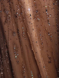 Retro 90s A line One Shoulder Champagne Tulle With Beads Bodice Long Prom Dresses Inspo 18th Birthday Outfit Formal Gown HZ0311