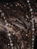 Vintage Mermaid 80s Boat Sequin With Beads Long Prom Dresses Impress 20th Birthday Outfit Formal Gowns HZ0311