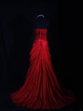 Vintage Mermaid Sweetheart Red Satin 1970s With Lace Beads Bodice Long Prom Dresses Inspo 18th Birthday Outfit Formal Gown HZ0311