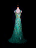 Vintage A line 1950s Sweetheart Tulle Green With Beads Long Prom Dresses Inspo 20th Birthday Outfit Formal Gowns HZ0311