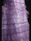 Vintage 70s Ball Gown Sweetheart Lilac Beaded Bodice Pleated Long Prom Dresses Impress 21th Birthday Outfits Prom Gown HZ0311