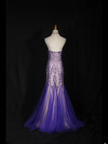 Vintage 70s Mermaid Sweetheart Lilac Beaded Bodice Tulle Plus Size Long Prom Dresses Impress 21th Birthday Outfits Prom Gown HZ0311