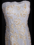 Vintage Mermaid Strapless White 1970s With Appliqued Beads Bodice Long Prom Dresses Inspo 16th Birthday Outfit Formal Gown HZ0311