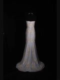 Vintage Mermaid Strapless White 1970s With Appliqued Beads Bodice Long Prom Dresses Inspo 16th Birthday Outfit Formal Gown HZ0311