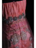 Vintage Mermaid Strapless Pink 1970s With Appliqued Beads Bodice Long Prom Dresses Inspo 19th Birthday Outfit Formal Gown HZ0311