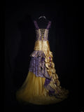 Vintage Mermaid Square Neck Gold 1970s With Appliqued Beads Bodice Long Prom Dresses Inspo 19th Birthday Outfit Formal Gown HZ0311
