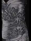 Vintage Mermaid One Shoulder Gray 1970s With Appliqued Beads Bodice Long Prom Dresses Inspo 19th Birthday Outfit Formal Gown HZ0311