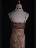 Vintage Mermaid Spaghetti Straps Leopard Print Beaded Bodice Plus Size Tea Length 18th Birthday Outfits Homecoming Dresses Cocktail Gown HZ0311