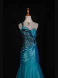 Vintage Mermaid One Shoulder 1950s With Pleated Ruffled Taffeta Bodice Long Prom Dresses Inspo 19th Birthday Outfit Formal Gown HZ0311