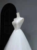 Dream Long Wedding Gowns Ball Gown Strapless Sleeveless Simple Bohemian Style for Bride With Corset Fitted Bridal Dress HZ0311
