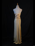 Retro 60s High Low V Neck Champagne Chiffon With Beads Long Prom Dresses Inspo 22th Birthday Outfit Formal Gown HZ0311