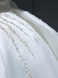 Princess Long Wedding Dress Ball Gown Sweetheart Style for Bride With Pearls Beaded Bodice Train Bridal Dresses HZ0311