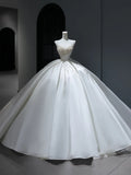 Princess Long Wedding Dress Ball Gown Sweetheart Style for Bride With Pearls Beaded Bodice Train Bridal Dresses HZ0311