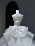 Princess Long Wedding Dress Ball Gown Sweetheart Style for Bride With Sequin Beaded Bodice Train Bridal Dresses HZ0311