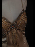 Vintage High Low 80s Spaghetti Straps Champagne Beads With Beaded Prom Dresses Inspo Birthday Outfit Formal Gowns HZ0311