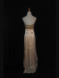 Vintage High Low 80s Spaghetti Straps Champagne Beads With Beaded Prom Dresses Inspo Birthday Outfit Formal Gowns HZ0311