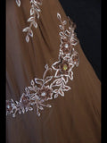 Vintage Mermaid 80s Halter Brown Chiffon Beads Long Prom Dresses Inspo Birthday Outfit Formal Gowns HZ0311