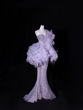 Modest Prom Dresses Aesthetic Mermaid Sweetheart Silver Gray Sequin Inspiration Style Impress Long Party Formal Gown HZ0311