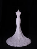 Classic Long Wedding Gowns Mermaid Strapless Style for Bride With Lace Tulle Bodice Train White Bridal Dress HZ0311