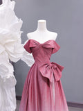 Chic A line Off The Shoulder Pink White Ombre Sequin Long Prom Formal Fancy Evening Dresses Dinner Outfits Classy Party Gowns HZ0311