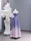 Chic A line Off The Shoulder Lilac Pink Ombre Sequin Long Prom Formal Fancy Evening Dresses Dinner Outfits Classy Party Gowns HZ0311