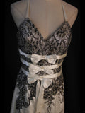 Vintage A line Halter Black Lace With Beads White Short 18th Birthday Dress Homecoming Dresses Cocktail Gown HZ0311