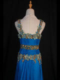 Vintage A Line V Neck 80s With Gold Beaded Appliqued Bodice Long Prom Max Dresses Inspo 18th Birthday Outfit Formal Dress For Women HZ0311