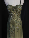 Vintage Mermaid Spaghetti Straps Olive Green Ombre Chiffon 80s With Beaded Bodice Long Prom Dresses Inspo Birthday Outfit Formal Dress For Women HZ0311