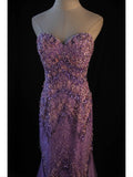 Vintage Mermaid Sweetheart Lilac Tulle 1950s With Beads Bodice Long Prom Dresses Inspo 18th Birthday Outfit Formal Gown HZ0311