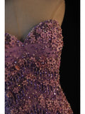 Vintage Mermaid Sweetheart Lilac Tulle 1950s With Beads Bodice Long Prom Dresses Inspo 18th Birthday Outfit Formal Gown HZ0311
