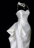 Romantic Long Wedding Dresses White Mermaid Sweetheart Slit Long Wedding Dress Style For Brides Fitted With Train Bridal Gowns HZ0311